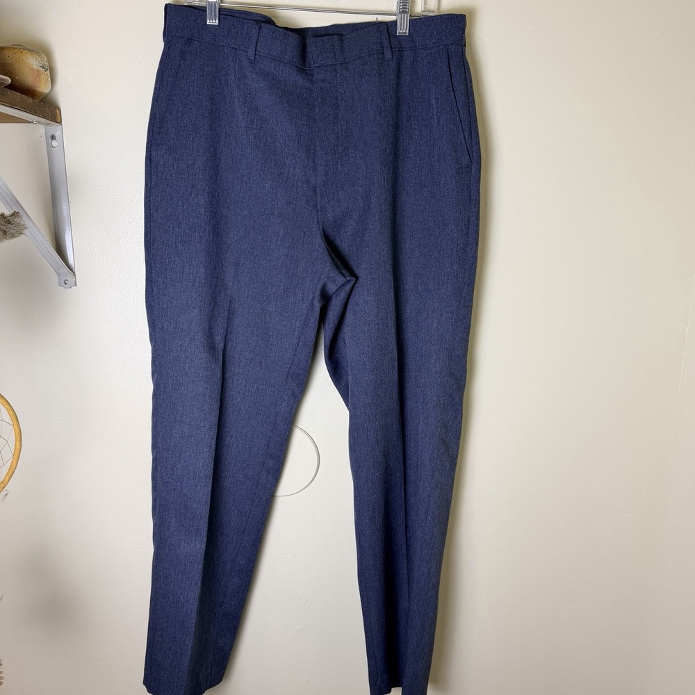 Vintage Levis Action Slacks Pants Mens 33x30 Blue Flat Front Dress 70s Trousers